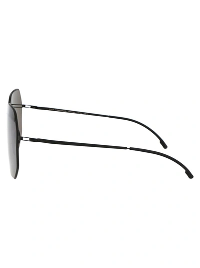 Mykita Mmecho003 Sunglasses In 305 Mh6 Pitch Black Black Dark Grey Solid Shield