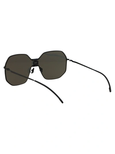 Shop Mykita Sunglasses In 305 Mh6 Pitch Black Black Dark Grey Solid Shield