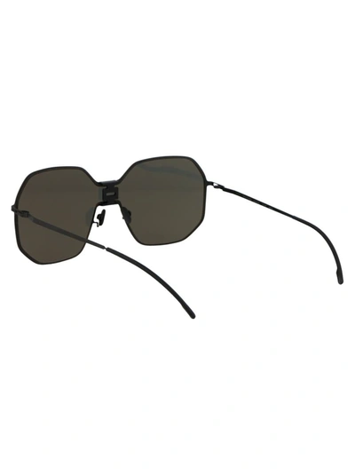 Mykita Mmecho003 Sunglasses In 305 Mh6 Pitch Black Black Dark Grey Solid Shield