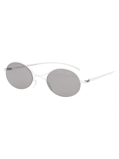 Shop Mykita Sunglasses In 333 E13 White Warm Grey Flash