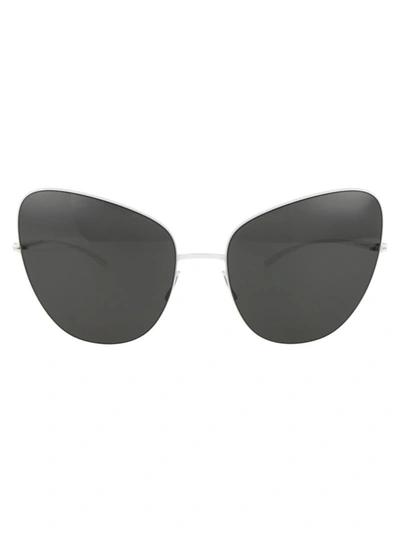 Shop Mykita Sunglasses In 333 E13 White Dark Grey Solid