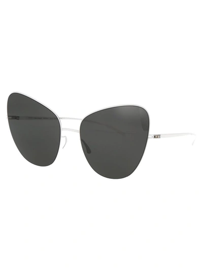 Shop Mykita Sunglasses In 333 E13 White Dark Grey Solid
