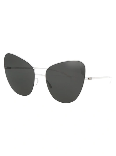 Mykita Mmesse018 Sunglasses In 333 E13 White Dark Grey Solid