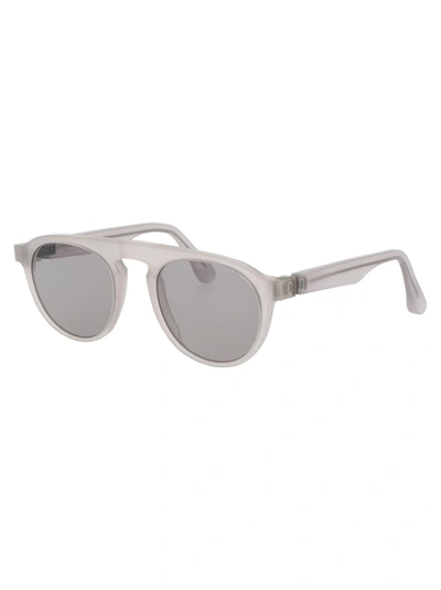 Shop Mykita Sunglasses In 817 Raw Coconut Water Warm Grey Flash