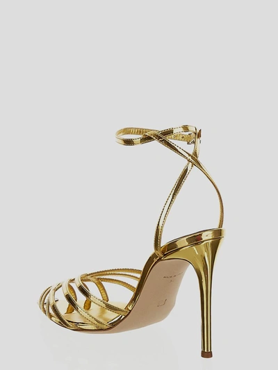 Shop Nicolo' Beretta Nicolò Beretta Sandals In <p>nicolò Beretta Sandals In Golden Fabric With Pointed Toe