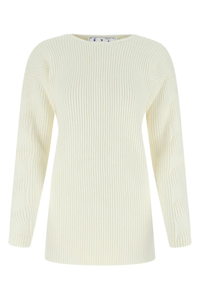 Off-white Off White Women Ivory Virgin Wool Sweater In 0100