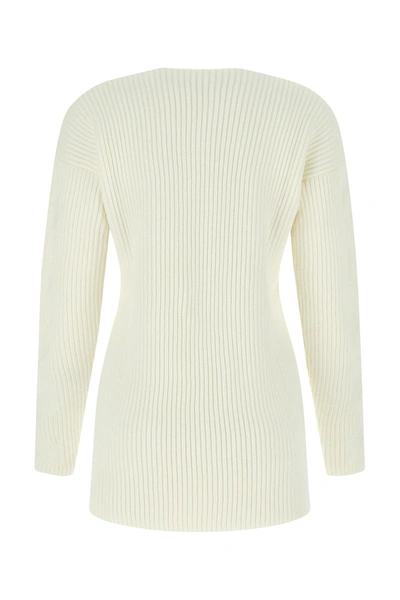 Off-white Off White Women Ivory Virgin Wool Sweater In 0100
