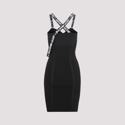 Shop Off-white Criss-cross Strap V-neck Dress In Black