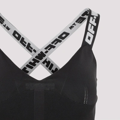 Shop Off-white Criss-cross Strap V-neck Dress In Black
