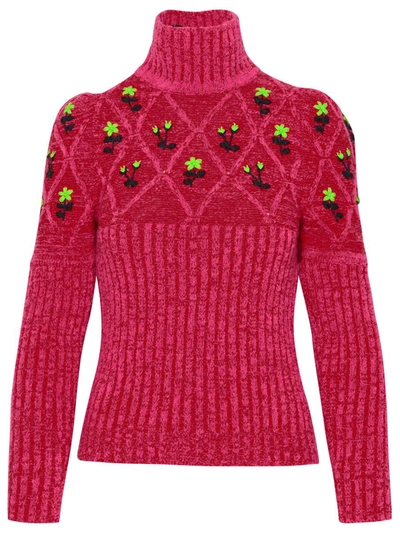 Shop Cormio Oma Pink Wool Blend Turtleneck Sweater In Red