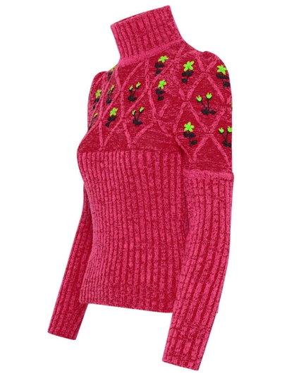 Shop Cormio Oma Pink Wool Blend Turtleneck Sweater In Red