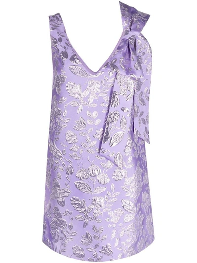 Shop P.a.r.o.s.h . V-necked Mini Dress In Lilac