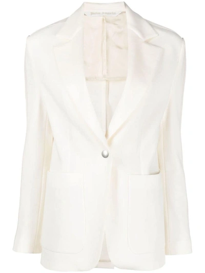 Shop Palm Angels Single-breasted Blazer In White
