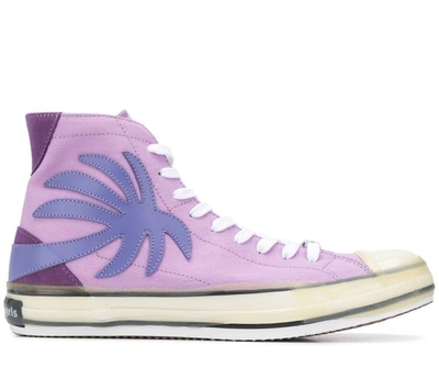 Shop Palm Angels Vulc Palm High-top Sneakers In Purple