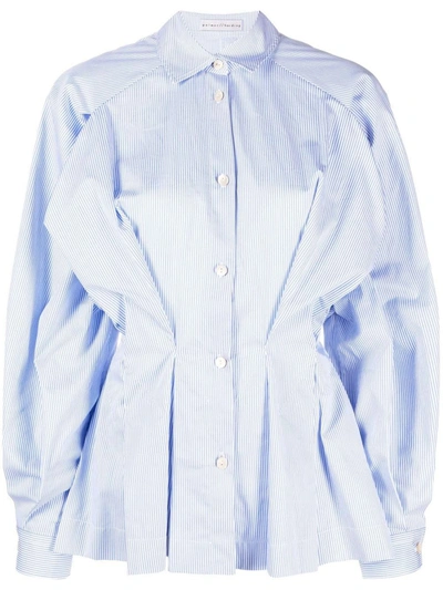 Shop Palmer Harding Palmer/harding Striped Cotton Shirt In Blue