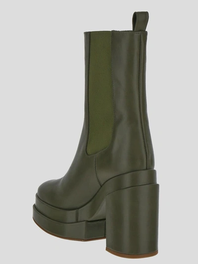 Shop Paloma Barceló Ankle Boots In <p> Khaki Ankle Boots In Leather With Lateral Zip Fastening