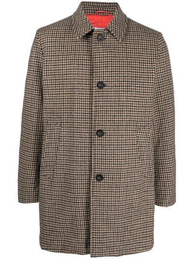 Shop Paltò Virgin Wool Single-breasted Coat In Brown