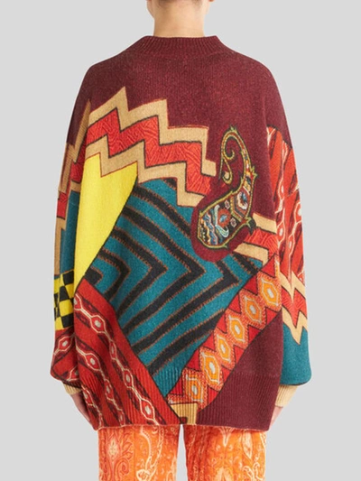 Shop Etro Patchwork Wool Jumper In Multicolor
