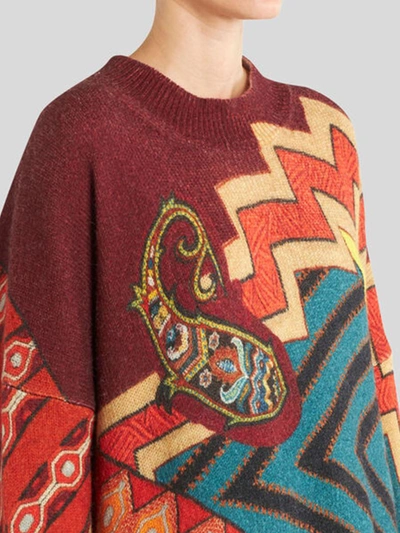Shop Etro Patchwork Wool Jumper In Multicolor