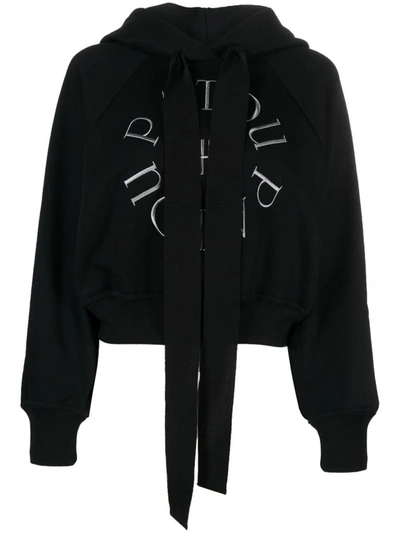 Shop Patou Logo-embroidered Hoodie In Black