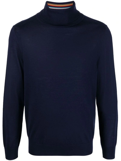 Shop Paul Smith High-neck Jumper In Blue
