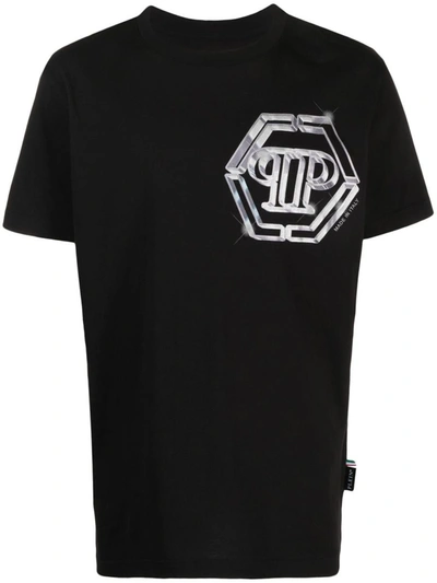 Shop Philipp Plein Logo T-shirt In Black