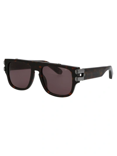 Philipp Plein Spp011m Sunglasses In 0722 Havana