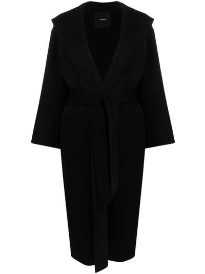 Shop Pinko Single-breasted Coat In Black