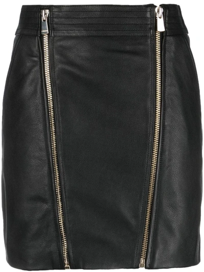 Shop Pinko Zip-up Miniskirt In Black