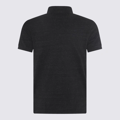 Shop Polo Ralph Lauren Black Cotton Polo Shirt In Black Marl Heather