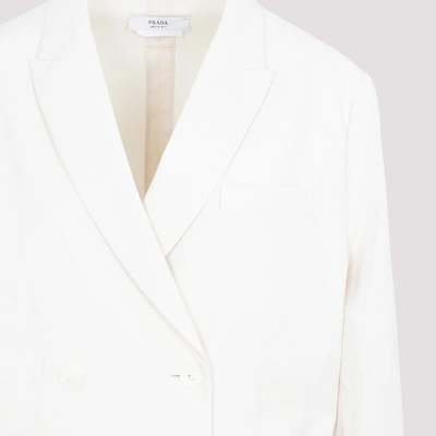 Shop Prada Cotton Jacket In Nude &amp; Neutrals