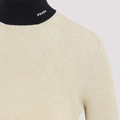 Shop Prada Turtleneck Sweater In Metallic