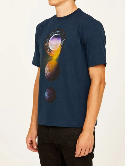 Shop Lanvin Printed Blue T-shirt