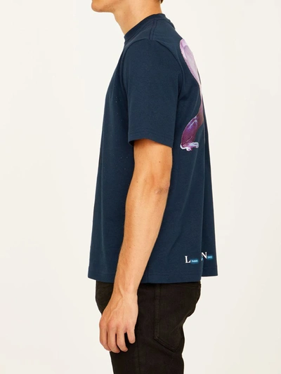 Shop Lanvin Printed Blue T-shirt