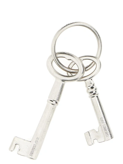 Shop Raf Simons 'key' Keyring In Silver