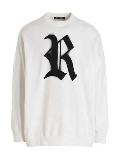 Shop Raf Simons 'r' Sweatshirt In White/black