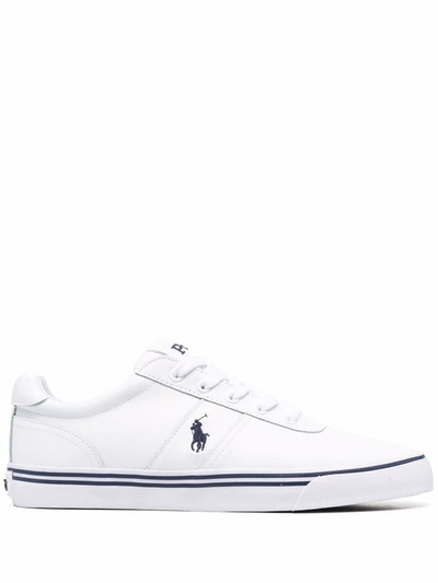 Shop Ralph Lauren Sneakers In Logoed Leather In White