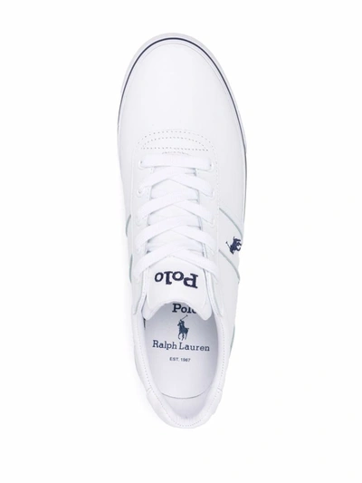 Shop Ralph Lauren Sneakers In Logoed Leather In White