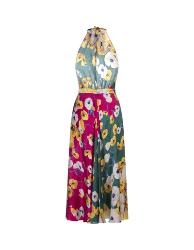 Shop Raquel Diniz Colorful Blossom Giovanna Midi Dress In Multicolour