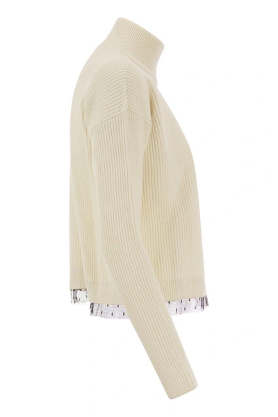 Shop Red Valentino Wool-blend Turtleneck Sweater In Ivory