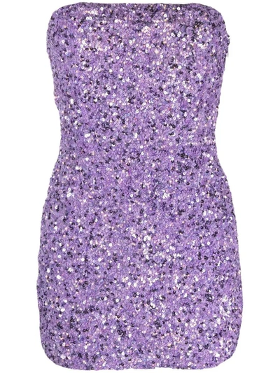 Shop Retroféte Retrofête Short Dress With Sequins In Pink &amp; Purple