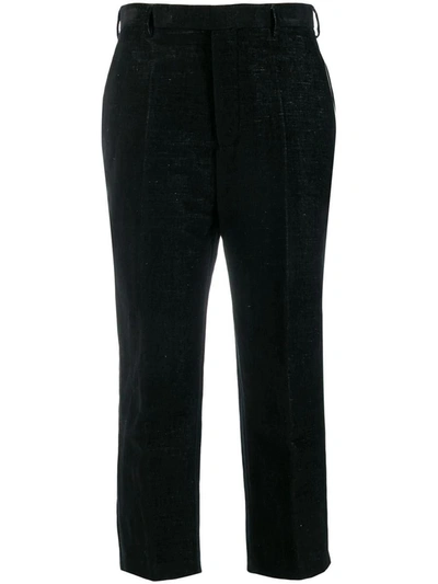 Shop Rick Owens Pintuck Cropped Trousers