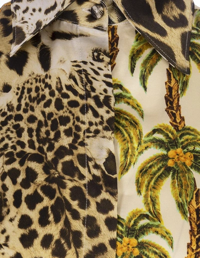 Shop Roberto Cavalli Jaguar And Palm Print Shirt In Multicolour