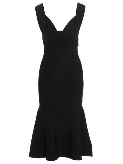 Shop Roland Mouret Stretch Knit Midi Dress In Black