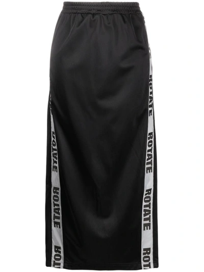 Shop Rotate Birger Christensen Rotate Maxi Straight Slit Skirt In Black