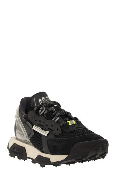 Shop Run Of Revolt - Leather And Fabric Trainers In Black