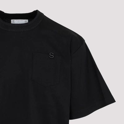Shop Sacai Cotton Jersey T-shirt Tshirt In Black