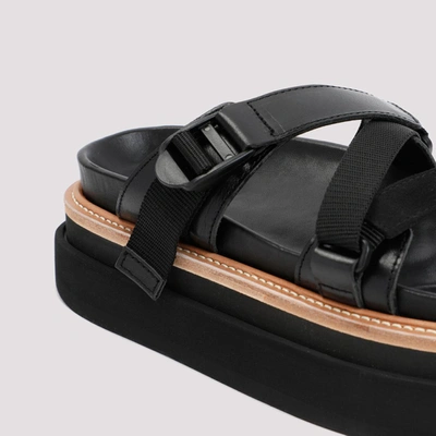 Shop Sacai Hybrid Belt Sandals Shoes In Black
