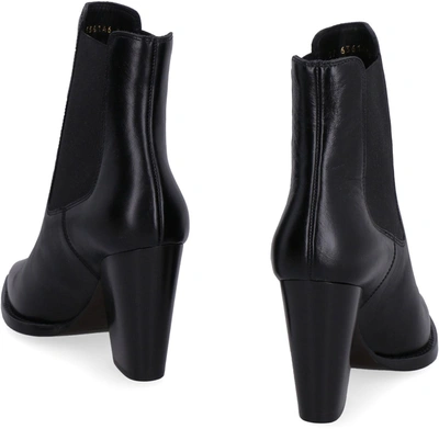 Shop Saint Laurent Chelsea Leather Ankle Boots In Black