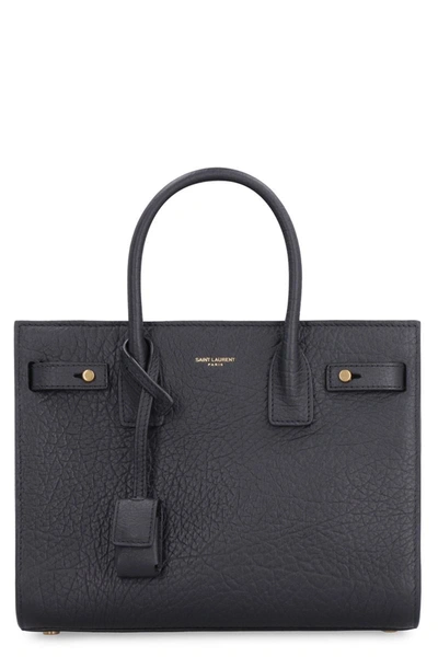 Shop Saint Laurent Sac De Jour Leather Handbag In Black